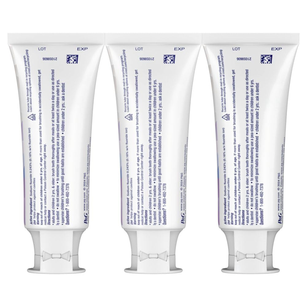 Crest 3D White Brilliance Bright Mint Teeth Whitening Toothpaste, 4.3 Oz Pack of 3, 100% More Surface Stain Removal, 24 Hour Active Stain Prevention, Whiter Teeth in 3 Days