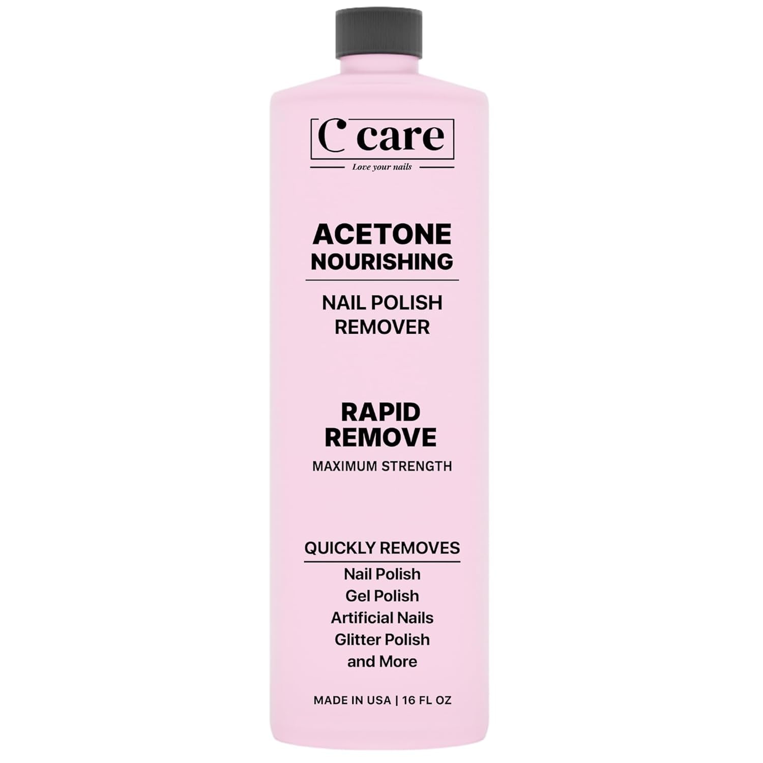 100% Pure Acetone Nail Polish Remover | Professional Quality | Easy to Use | Rapidly Removes Natural, Gel, Acrylic, Shellac, and Glitter Nails | 8 Fl Oz