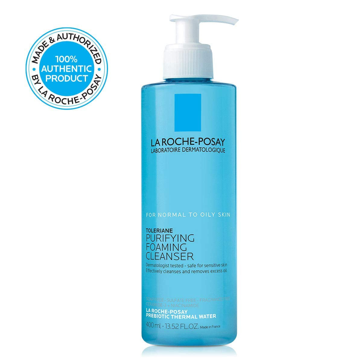 La Roche-Posay Toleriane Purifying Foaming Facial Cleanser, Niacinamide + Ceramides + Prebiotic Thermal Water, Oil Free Face Wash for Oily Skin, Pore Cleanser Safe for Sensitive Skin, Soap Free