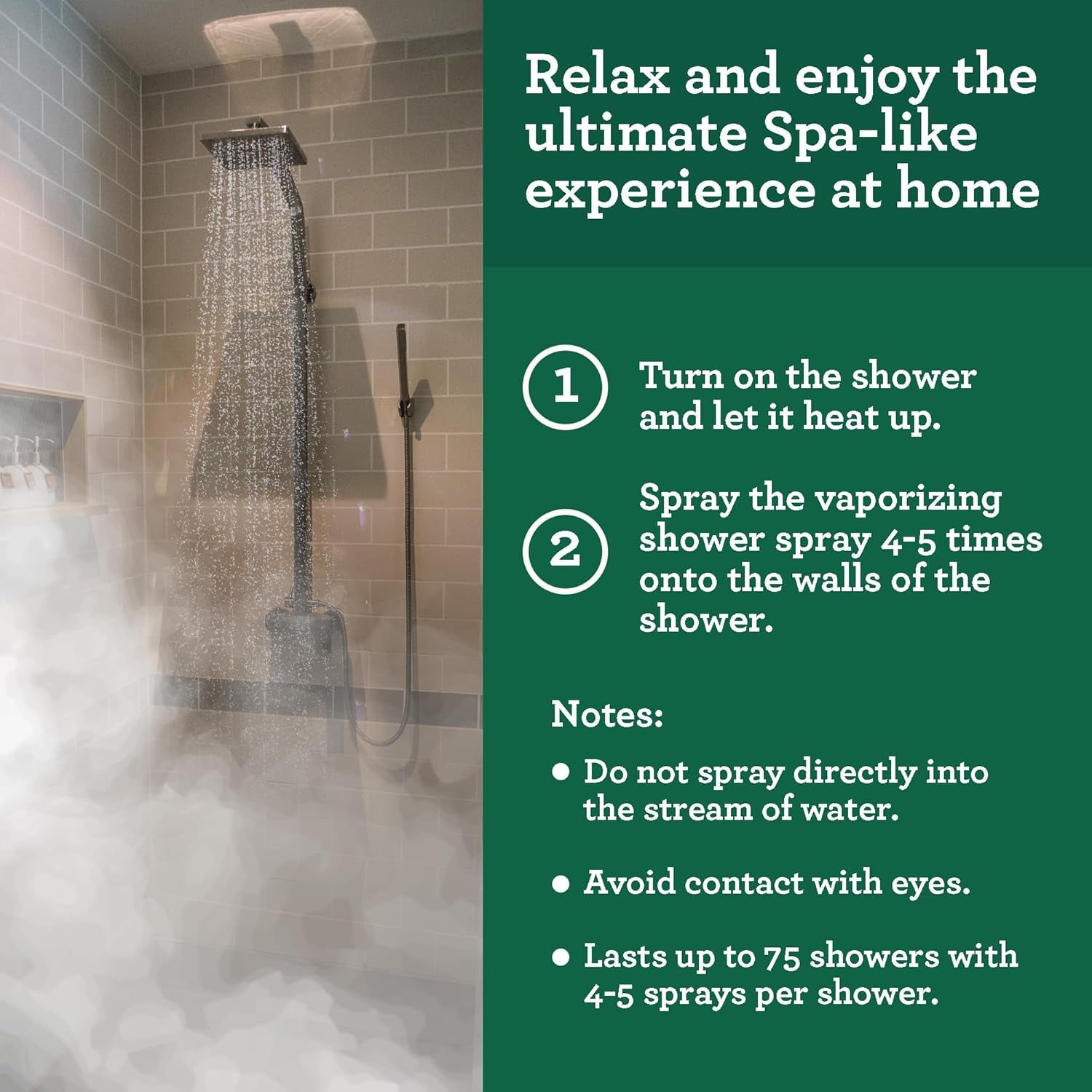 Gurunanda Breathe Vaporizing Shower Spray, Natural Spa Mist & Room Spray with Eucalyptus & Basil for Congestion Aid & Support Mental Clarity, 2 Fl Oz