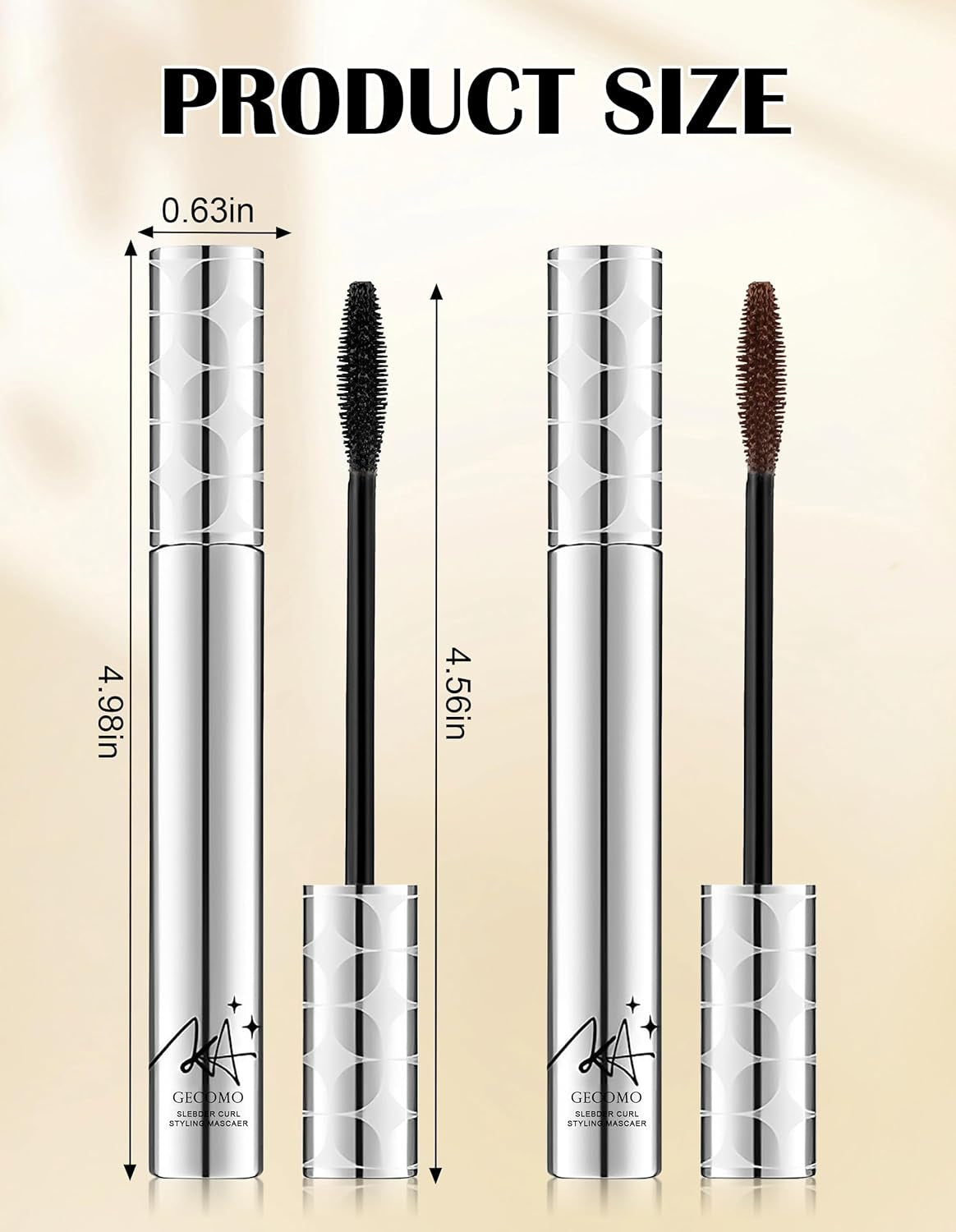 2PCS Mascara for Older Women 60 Plus, Mascara Volume and Length for Mature Women, Hypoallergenic, Sensitive Eyes, No Clumps, Long-Wearing, Waterproof Long Lasting 01