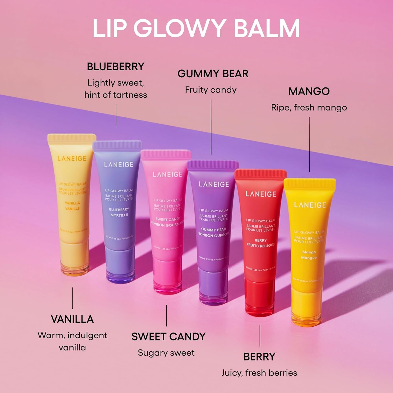 LANEIGE Lip Glowy Balm: Hydrate, Glossy, Lightweight, Moisturize & Tint with Shea Butter
