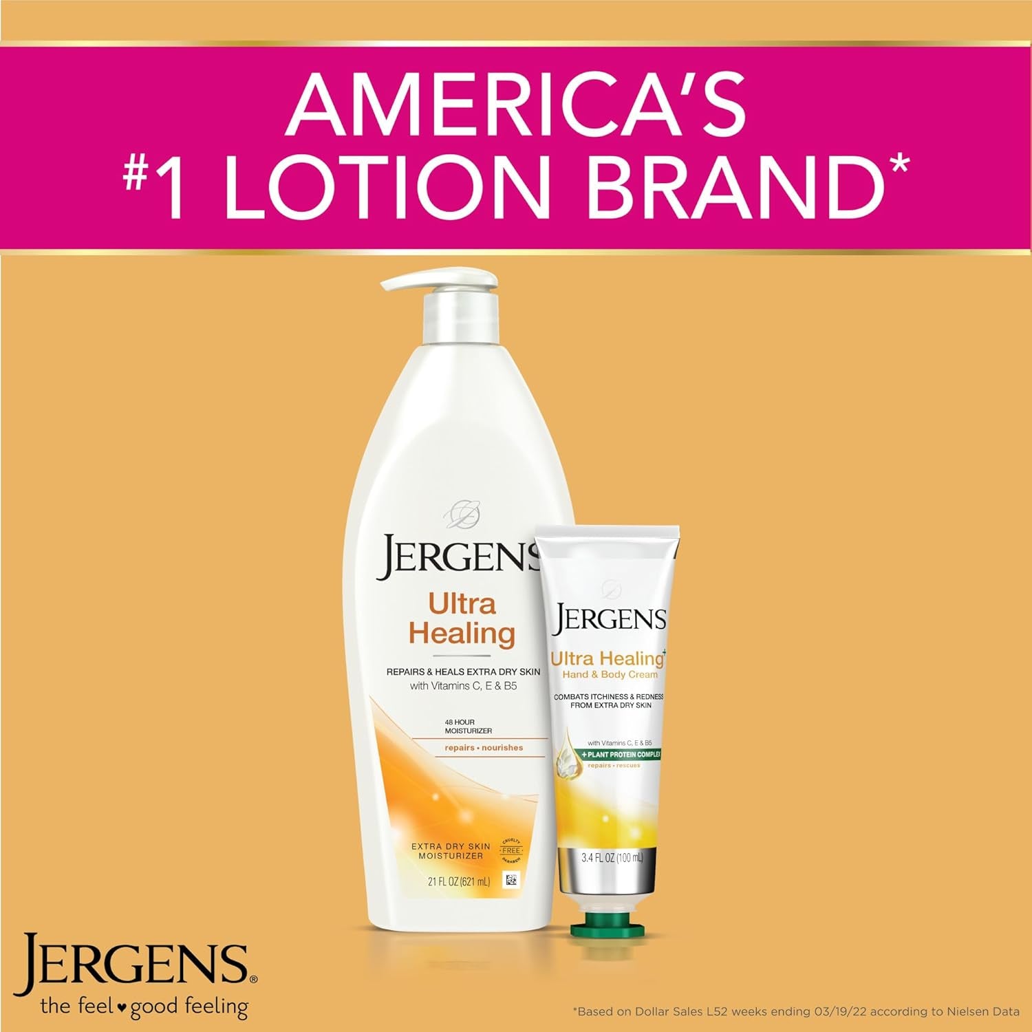 Jergens Ultra Healing Dry Skin Moisturizer, Body and Hand Lotion for Dry Skin, for Quick Absorption into Extra Dry Skin, with HYDRALUCENCE Blend, Vitamins C, E, and B5, 32 Ounce