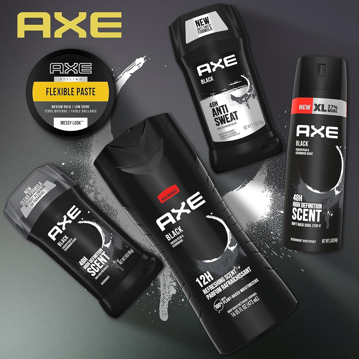AXE Styling Flexible Hair Paste Urban Messy Look 2 Count for an Instant Texture Boost Hair Styling Made Easy 2.64 Oz