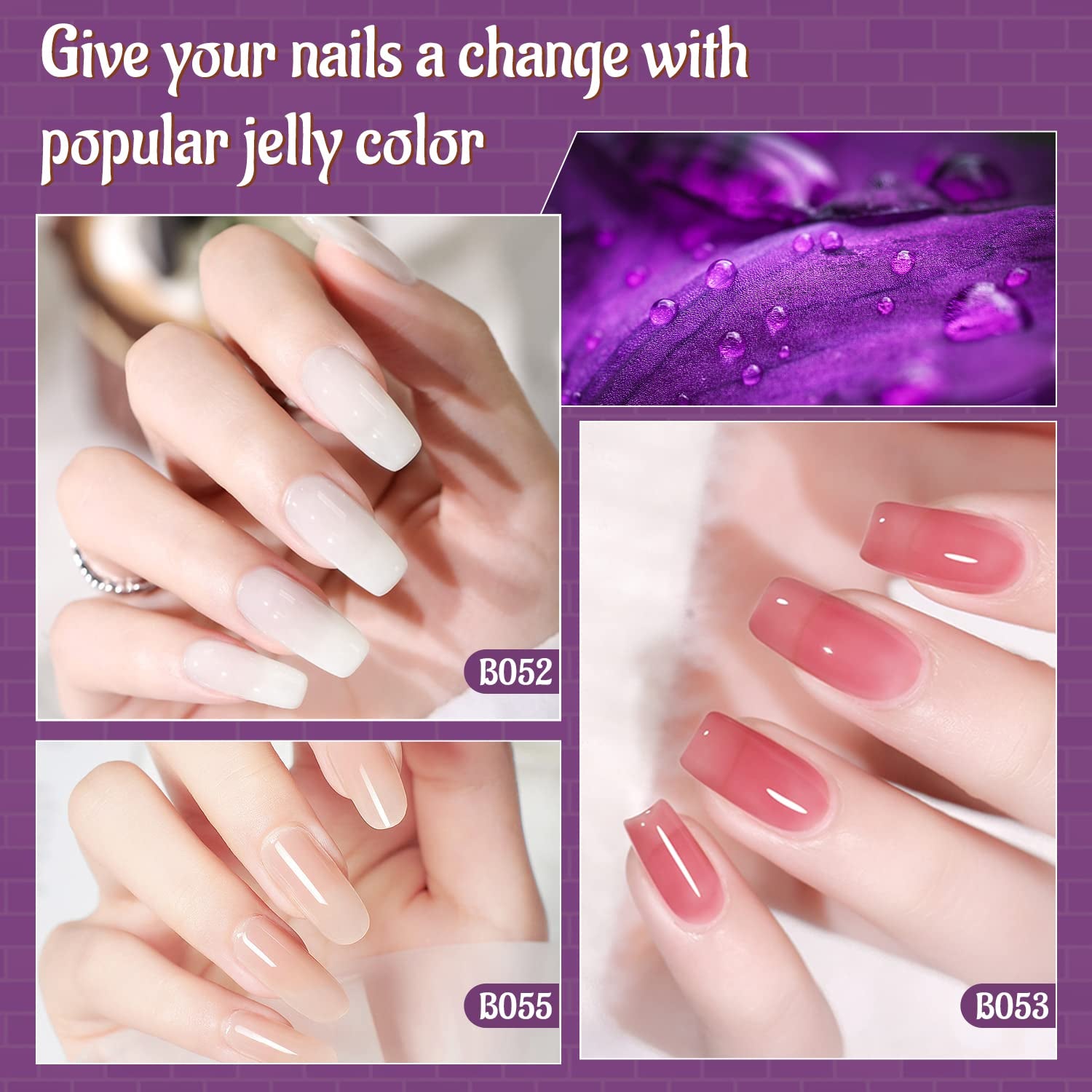 JODSONE Gel Nail Polish Kit 60 PCS with U V Light Soak off Base Top Coat 55 Shine Colors Gel Nail Kit Bright and Dark Brown Wine Red Series Manicure Set for Women and Girls