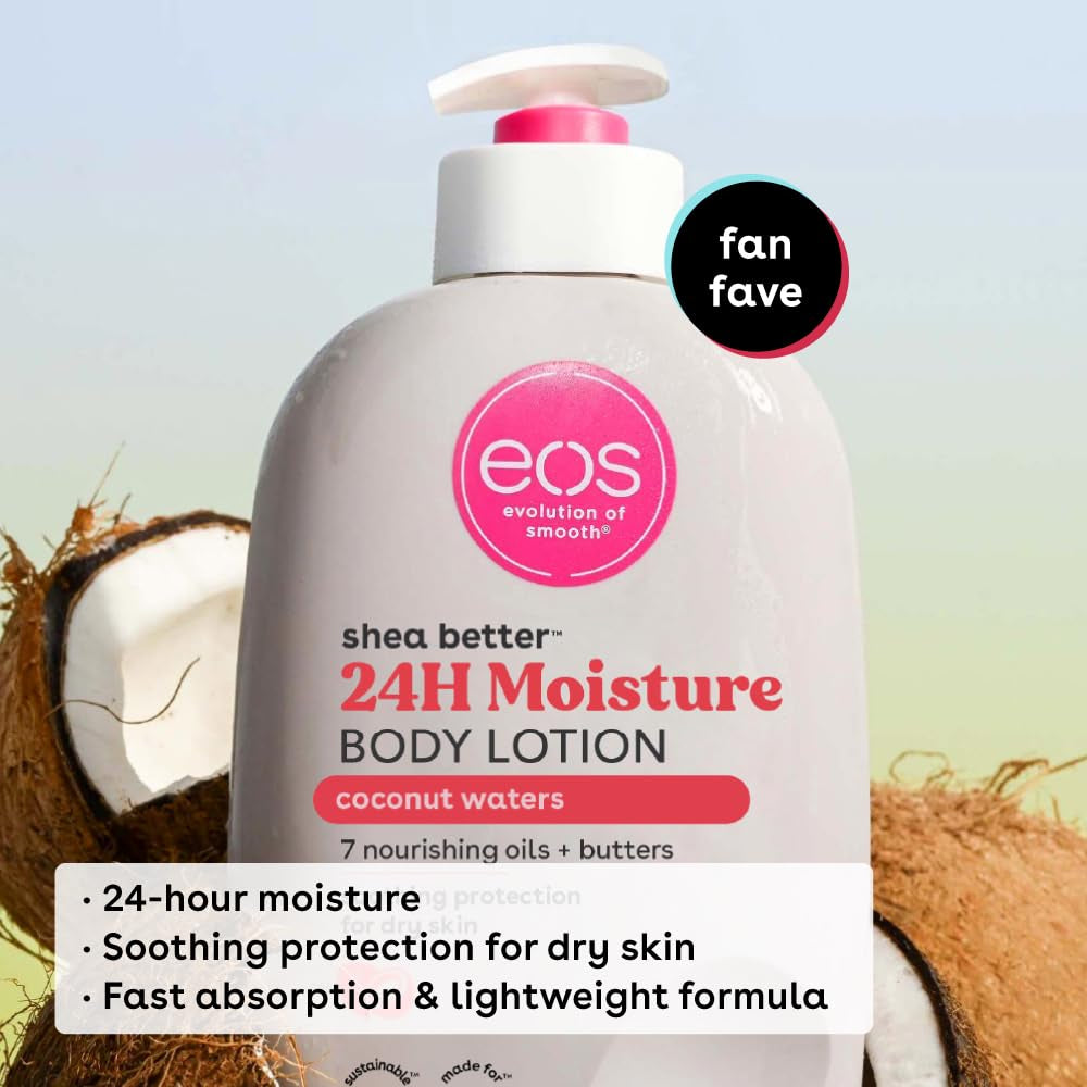 Bundle of Eos Shea Better Hand Cream & Body Lotion - Coconut, Natural Shea Butter Hand Lotion and Skin Care, 24 Hour Hydration with Shea Butter & Oil