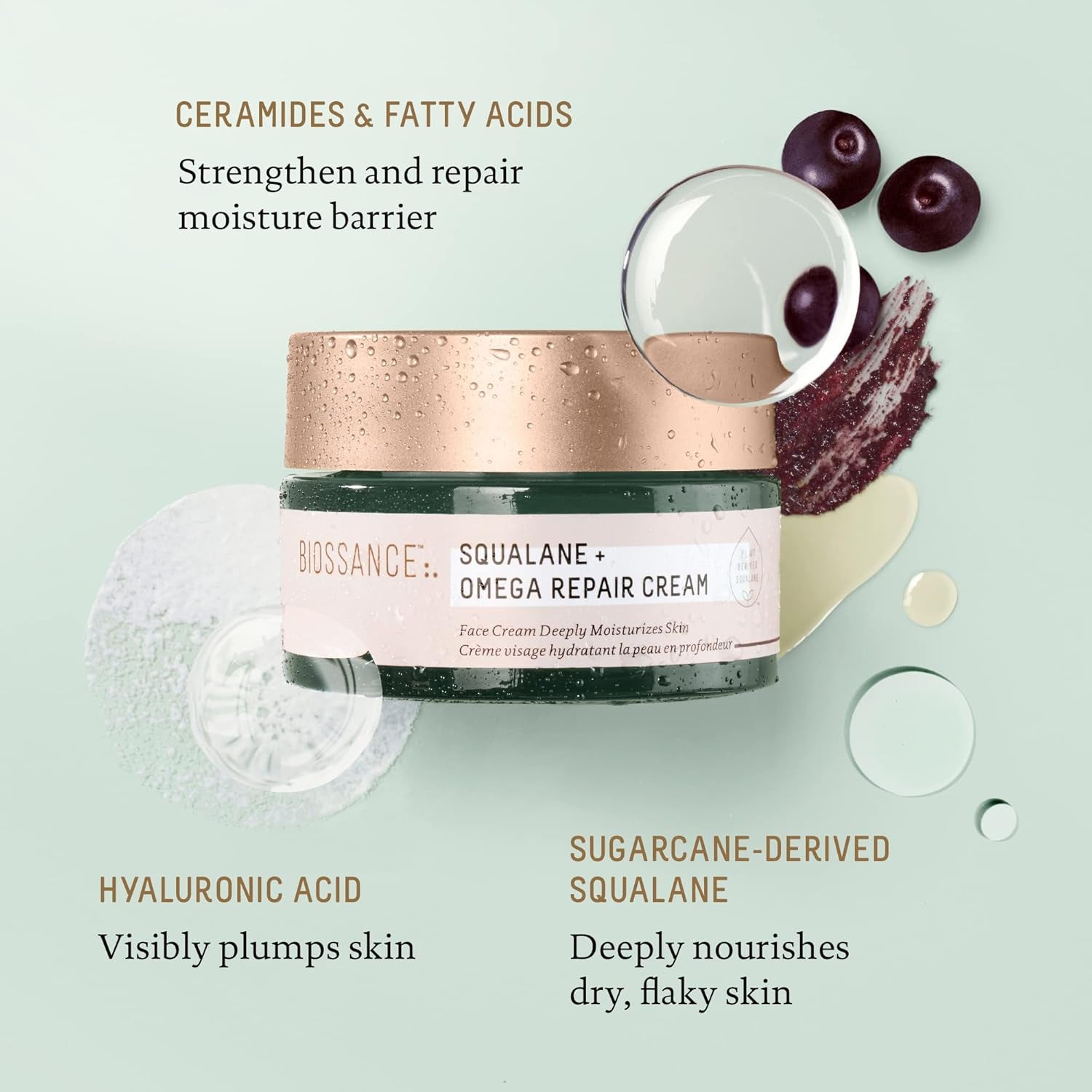 BIOSSANCE Squalane + Omega Repair Cream
