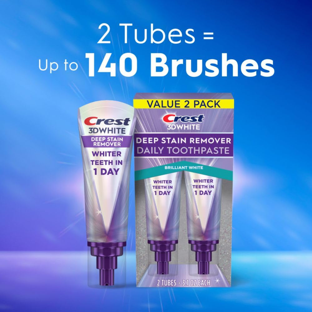 Crest 3Dwhite Brilliance Deep Stain Remover Brilliant White Toothpaste - 3.1Oz/2Pk