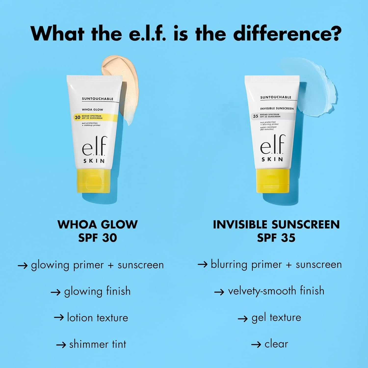 E.L.F. SKIN Suntouchable Invisible SPF 35, Lightweight, Gel-Based Sunscreen for a Smooth Complexion, Doubles as a Makeup Primer, Vegan & Cruelty-Free, Packaging May Vary