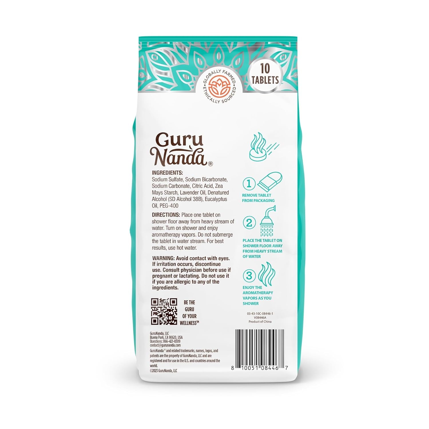 Gurunanda Relax Shower Steamers for Aromatherapy (10 Pack), Relaxation Gifts for Women & Men with Essential Oils, Stress Relief, Home Spa & Self Care