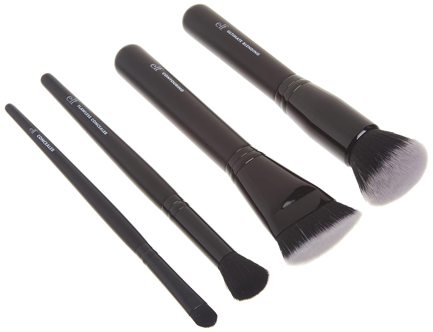 E.L.F. Complexion Perfection Brush Kit, 4-Piece Makeup Brush Set, Brushes for Foundations & Concealers, Vegan & Cruelty-Free