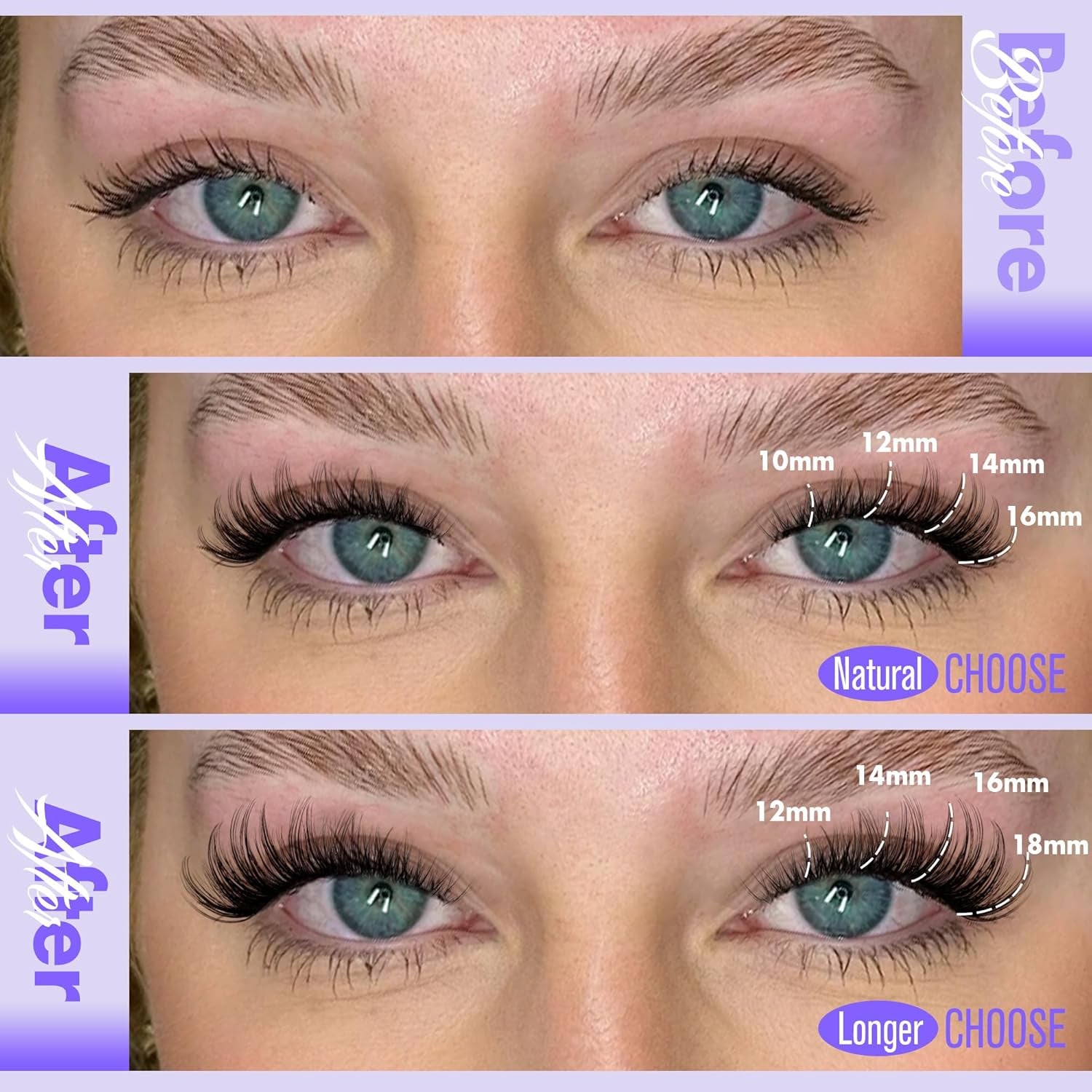 Pawotence Lash Clusters Wispy Cluster Eyelash Extensions 10-18Mm Individual Lashes D Curl Cluster Lashes Extension DIY Soft Comfortable Eyelash Clusters with Thin Band