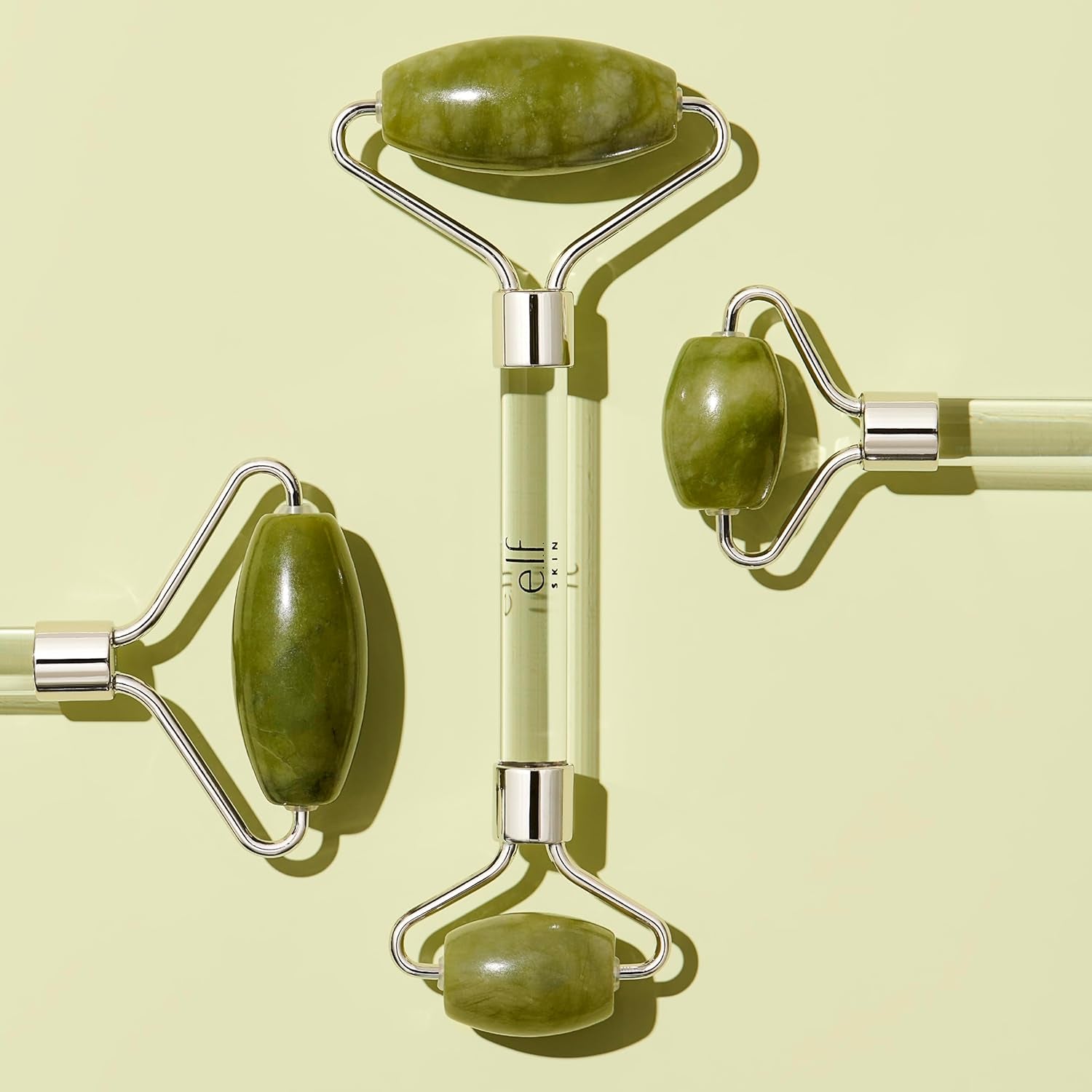 E.L.F. SKIN Jade Roller, Facial Roller to Massage & Destress Skin, Gently Massages, Soothes & Boosts Skin’S Vitality