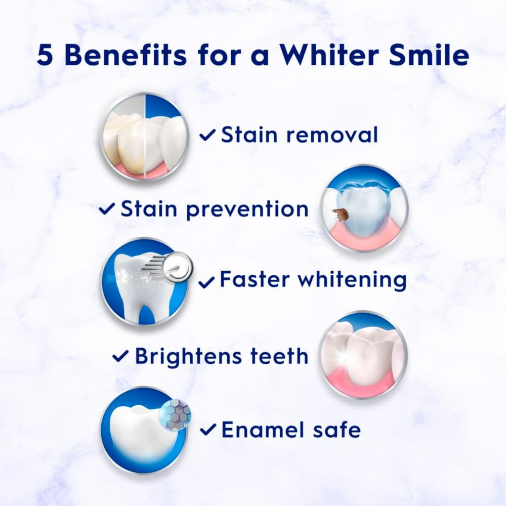 Crest 3D White Brilliance Vibrant Peppermint Teeth Whitening Toothpaste, 4.6 Oz Pack of 3, Anticavity Fluoride Toothpaste, 100% More Surface Stain Removal, 24 Hour Active Stain Prevention