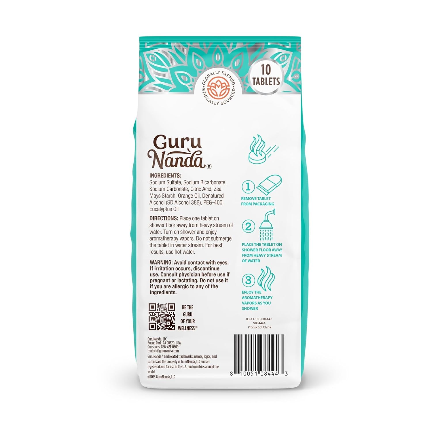 Gurunanda Uplift Shower Steamers for Aromatherapy (10 Pack), Relaxation Gifts for Women & Men with Essential Oils, Stress Relief, Home Spa & Self Care