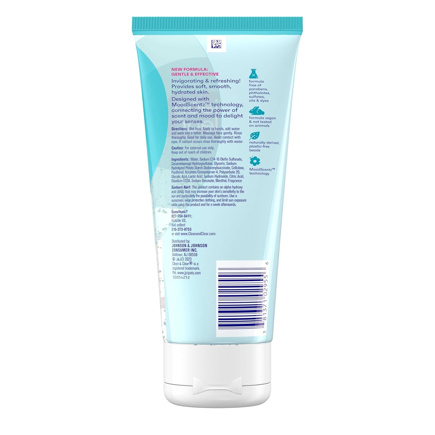 Clean & Clear Deep Action Exfoliating Cleanser with Pro-Vitamin B5, Gentle Exfoliating Daily Face Scrub Cleans Deep down to the Pore for Soft, Smooth, Hydrated Skin, Oil Free Face Wash, 7 FL OZ