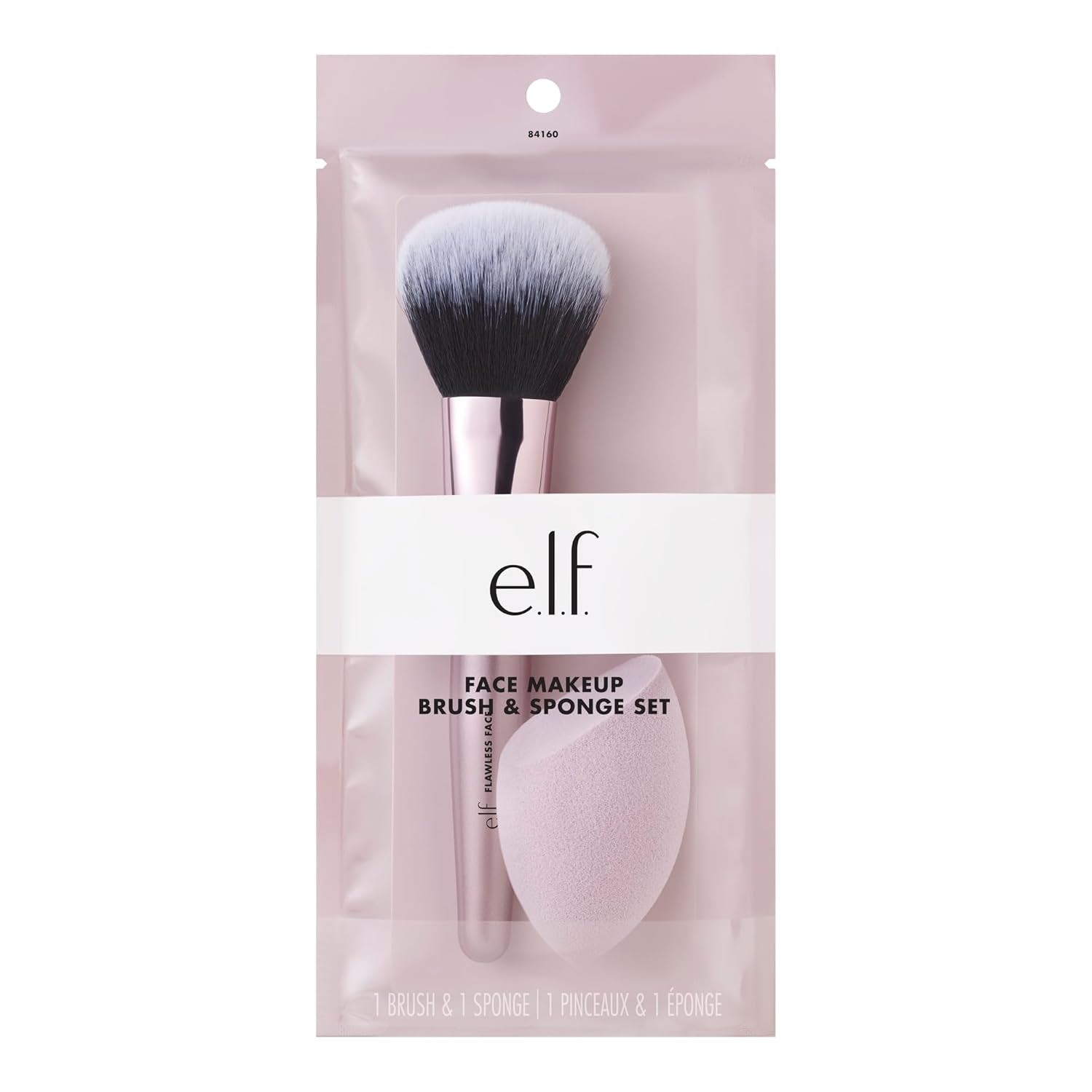 E.L.F. Complexion Brush & Sponge Duo, 2-Step Face Sponge & Makeup Brush Kit for Creating a Flawless Complexion, Vegan & Cruelty-Free