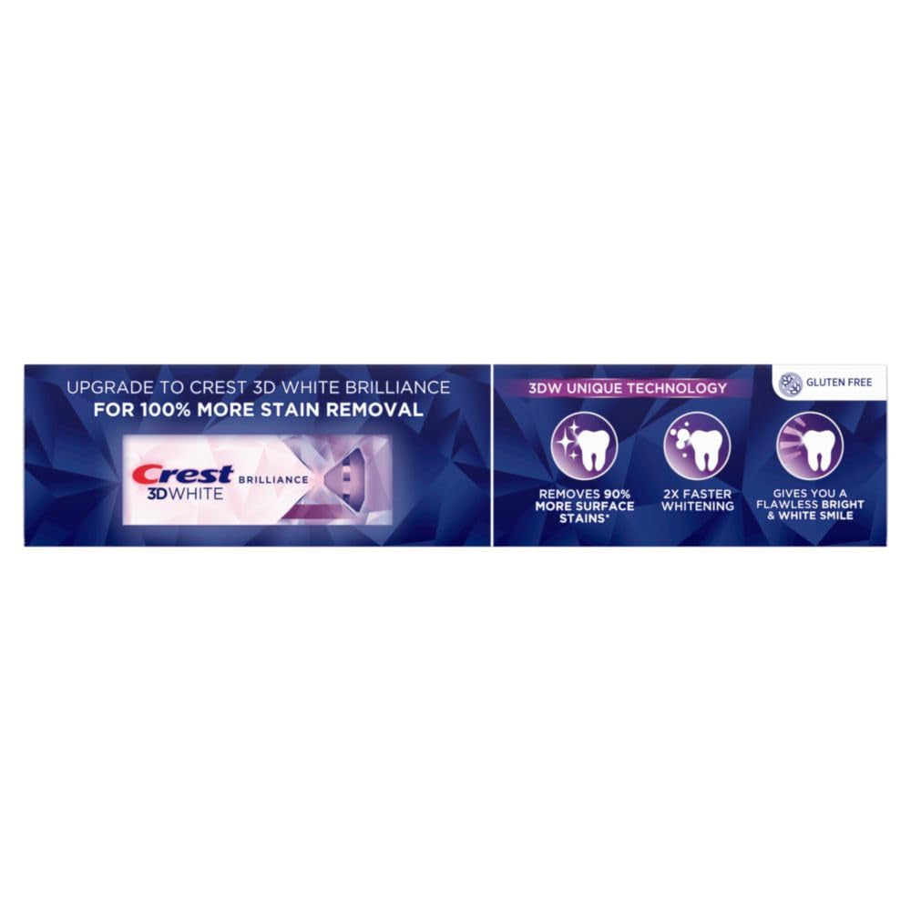 Crest 3D White Advanced Luminous Mint Teeth Whitening Toothpaste, Crest Toothpaste, 3.7 Oz Pack of 4 - Helps Remove Surface Stains, Whitens Teeth, Strengthens Tooth Enamel, Protects against Cavities