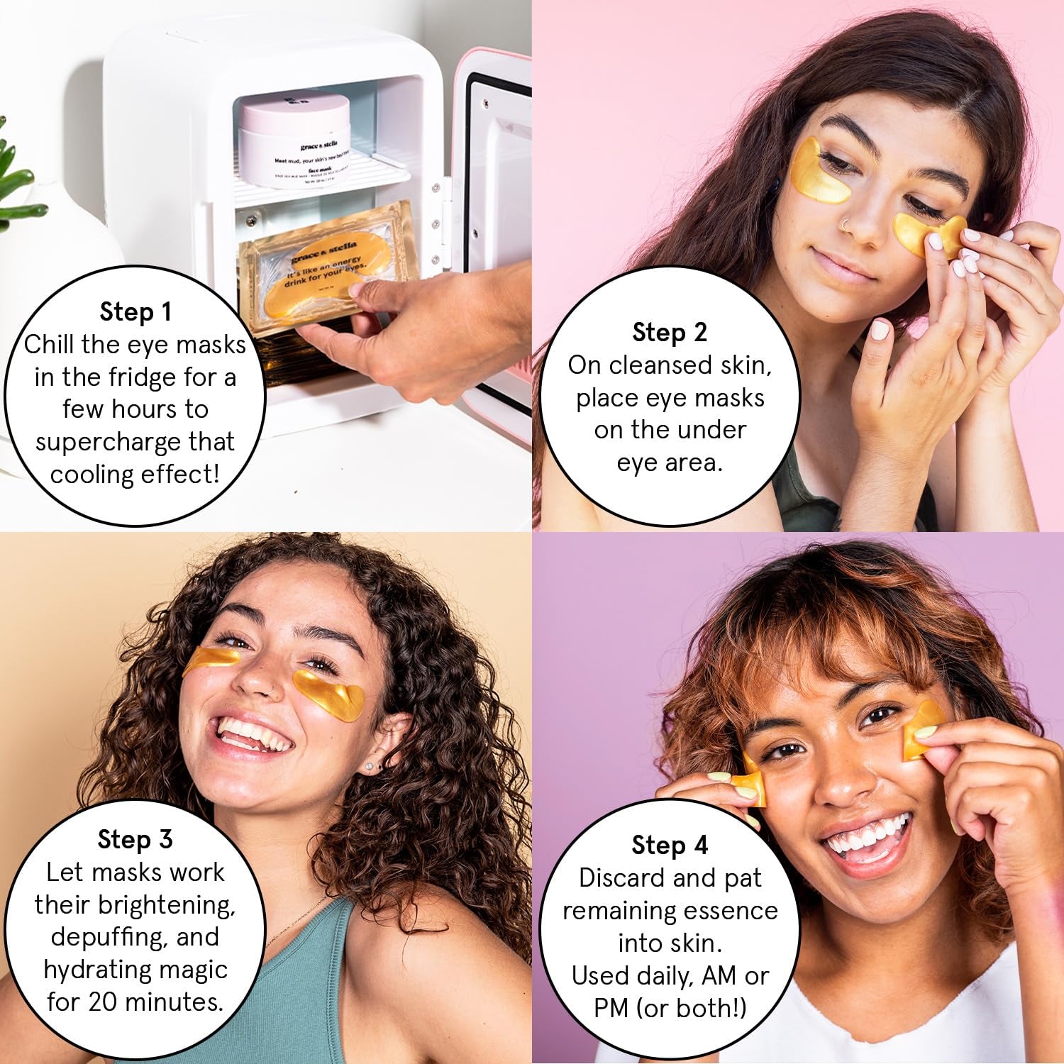Grace & Stella under Eye Mask - Gifts for Women - Travel Essentials - Reduce Dark Circles, Puffy Eyes, Undereye Bags, Wrinkles - Gel under Eye Patches for Bridesmaid - Vegan Self Care (24 Pairs, Gold)