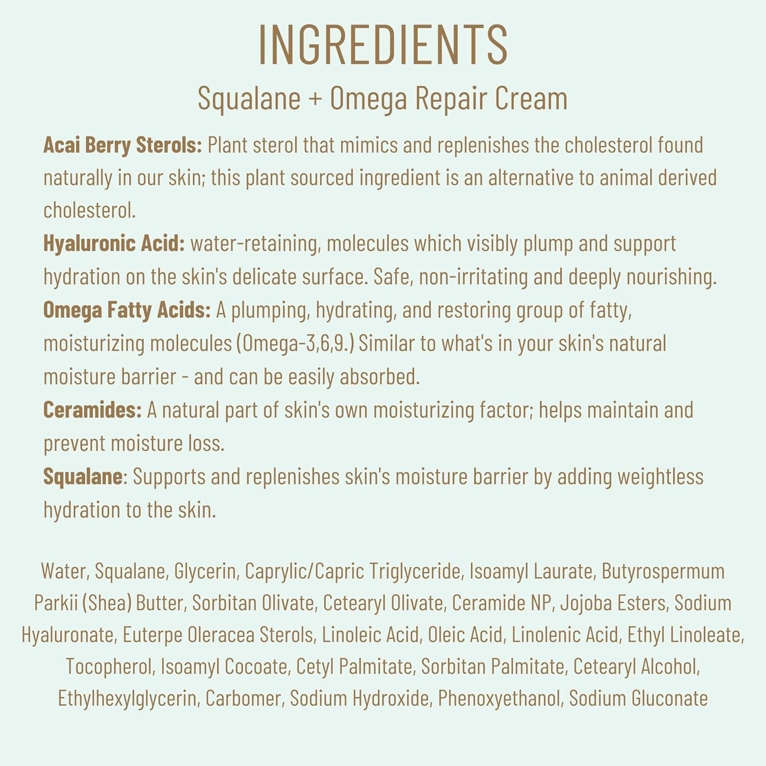 BIOSSANCE Squalane + Omega Repair Cream