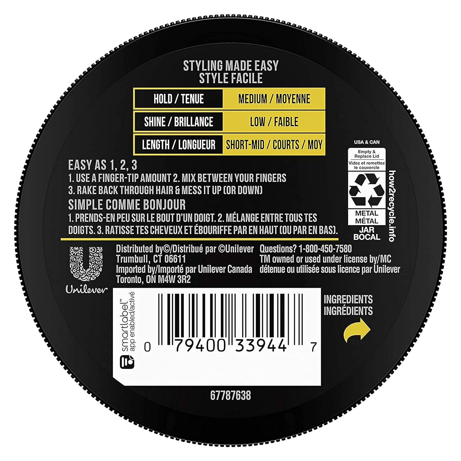 AXE Styling Flexible Hair Paste Urban Messy Look 2 Count for an Instant Texture Boost Hair Styling Made Easy 2.64 Oz