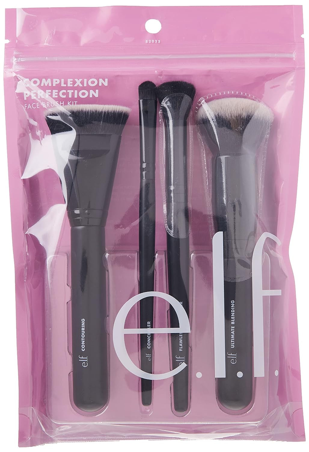 E.L.F. Complexion Perfection Brush Kit, 4-Piece Makeup Brush Set, Brushes for Foundations & Concealers, Vegan & Cruelty-Free
