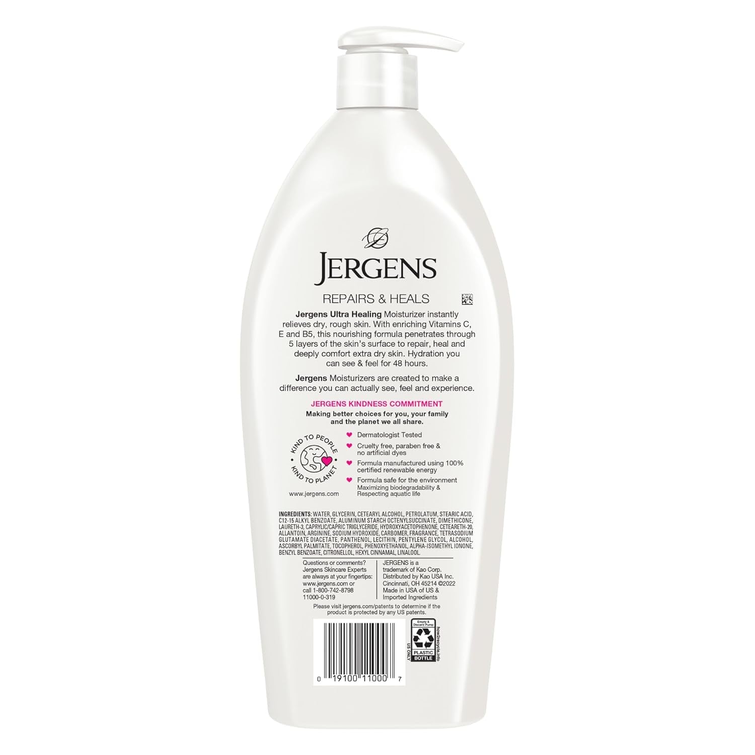 Jergens Ultra Healing Dry Skin Moisturizer, Body and Hand Lotion for Dry Skin, for Quick Absorption into Extra Dry Skin, with HYDRALUCENCE Blend, Vitamins C, E, and B5, 32 Ounce