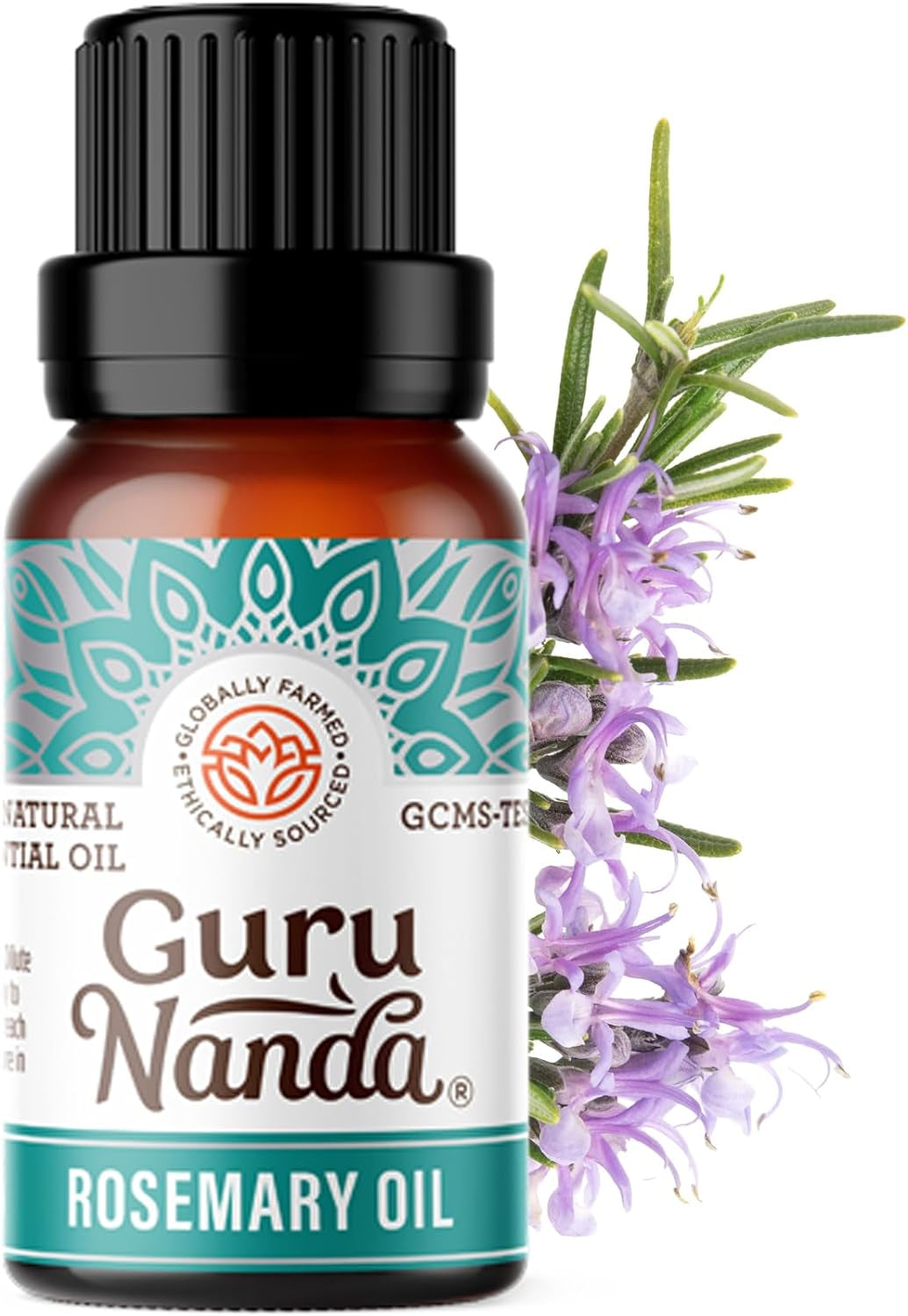 Gurunanda Rosemary Essential Oil - 100% Pure &amp; Natural, Undiluted, Non-Gmo - for Hair, Skin &amp; Aromatherapy Diffuser - 15ML