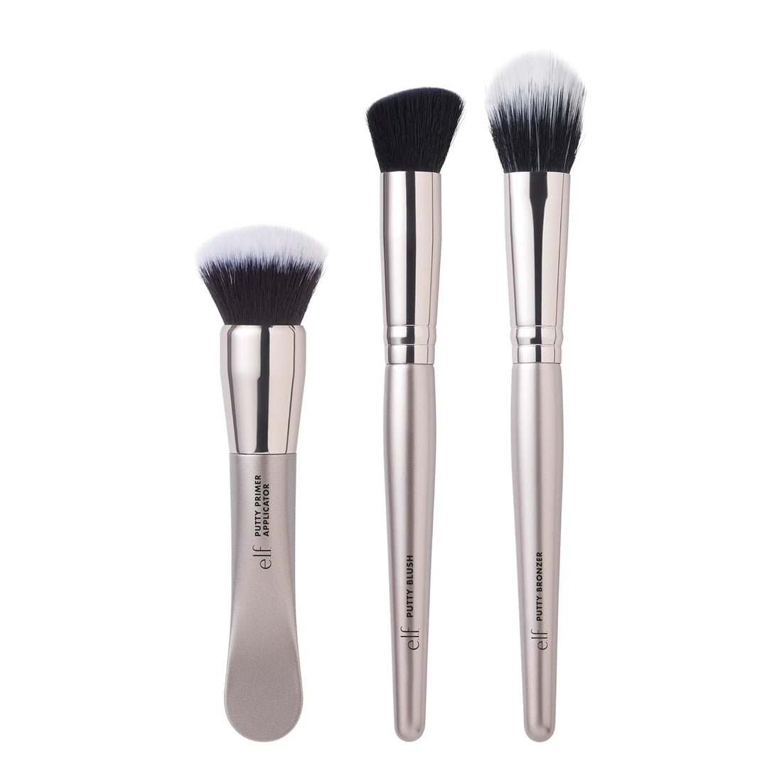 E.L.F. Putty Tools Trio, Set of 3 Face Makeup Brushes for Putty Products, Helps You Easily Blend Putty Primer, Blush &amp; Bronzer, Vegan &amp; Cruelty-Free