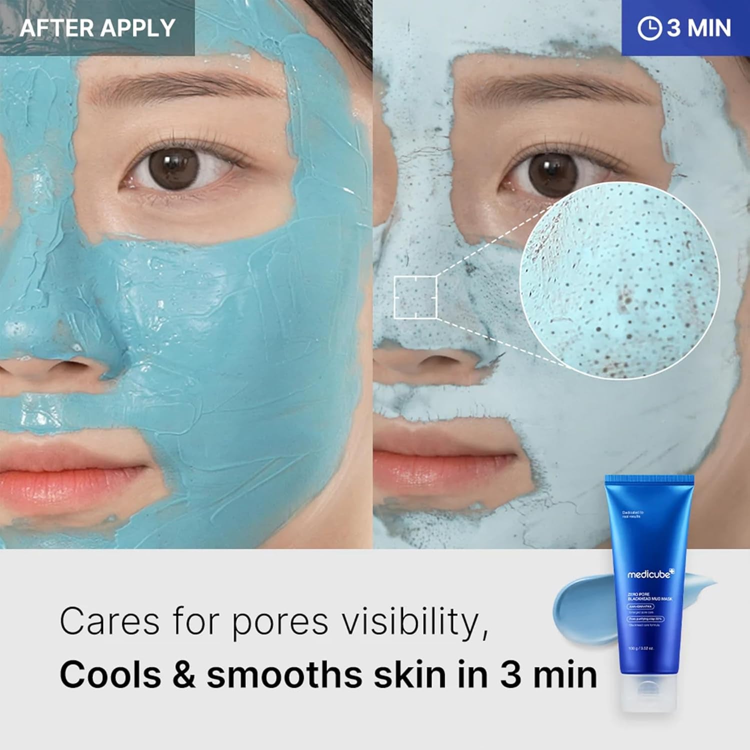Medicube Korean Home-Spa Pore Care Routine at Night: Zero Pore Blackhead Mud Facial Mask and Zero Pore Blackhead Deep Cleansing Oil and Jelly Brush