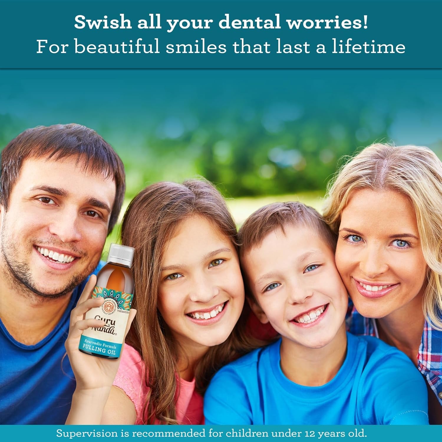 Gurunanda Original Oil Pulling Mouthwash, Promotes Deep Cleaning, with Coconut &amp; Sesame for Teeth &amp; Gum Health &amp; Fresh Breath, Alcohol-Free, 3X8.45 Fl Oz