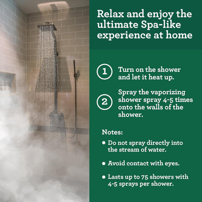 Gurunanda Breathe Vaporizing Shower Spray, Natural Spa Mist &amp; Room Spray with Eucalyptus &amp; Basil for Congestion Aid &amp; Support Mental Clarity, 2 Fl Oz
