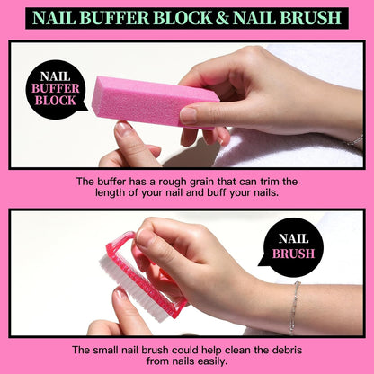 FANDAMEI Nail Care Kit, Nail Files 100/180, Nail Buffer Block, Cuticle Nippers, Cuticle Trimmer, Cuticle Pusher, Nail Tools, Nail Kit, Pedicure &amp; Manicure Tools, Nail Prep Kit, Manicure Kit for Women