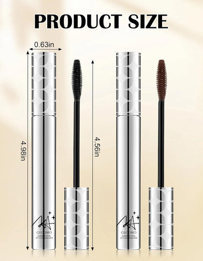 2PCS Mascara for Older Women 60 Plus, Mascara Volume and Length for Mature Women, Hypoallergenic, Sensitive Eyes, No Clumps, Long-Wearing, Waterproof Long Lasting 01