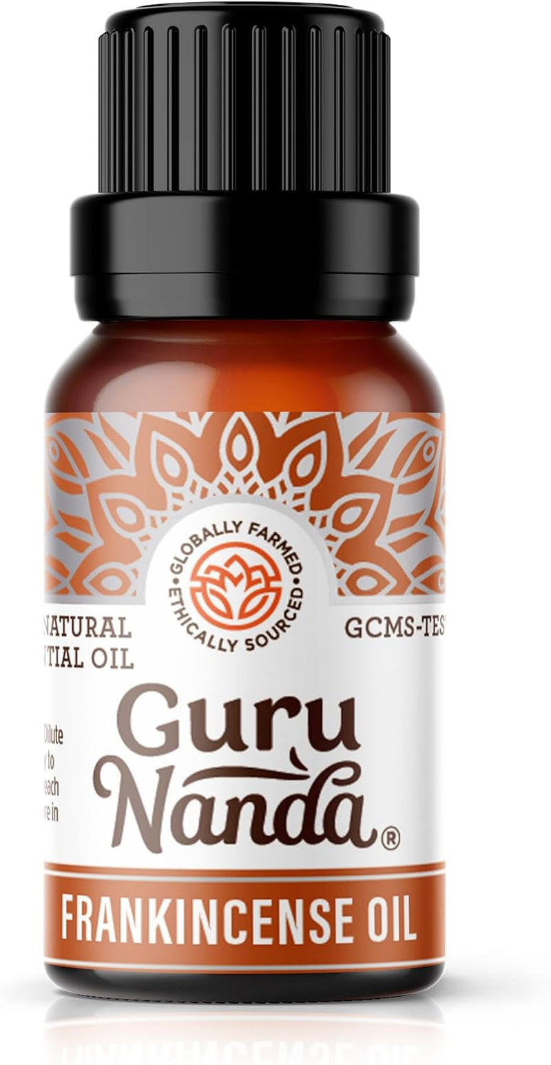 Gurunanda Frankincense Essential Oil (0.5 Fl Oz) - 100% Pure, Natural and Undiluted Diffuser Oil for Aromatherapy, Massages &amp; DIY Recpies - Supports Join Health &amp; Promotes Radiant Skin
