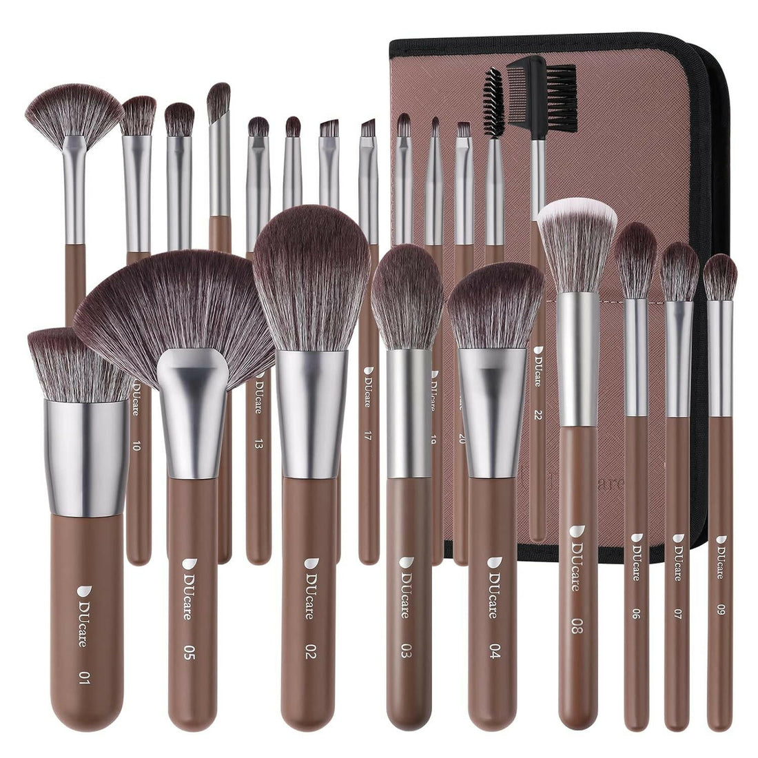 22Pcs Professional Makeup Brush Set with Bag and Case - Glow Pure