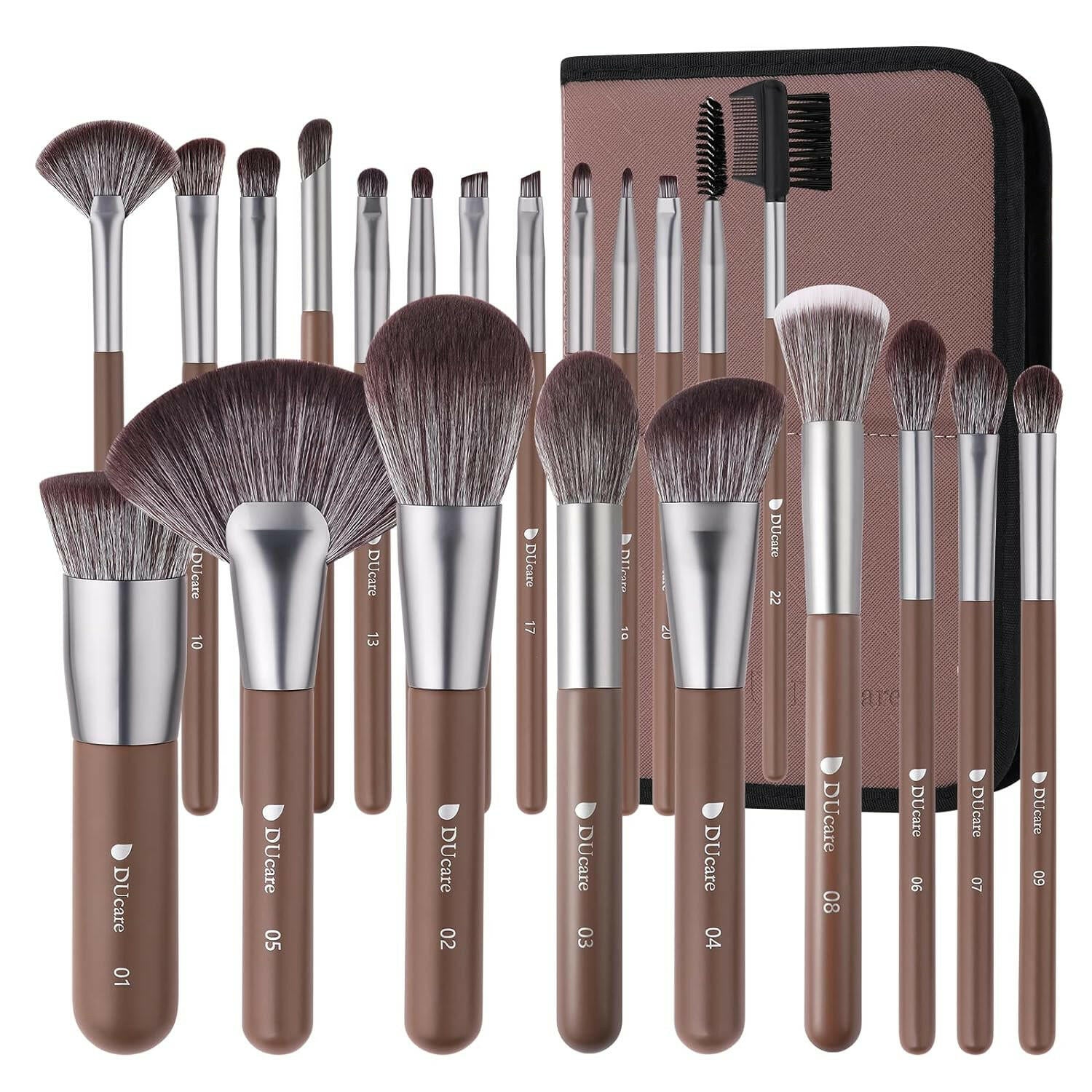 22Pcs Professional Makeup Brush Set with Bag and Case - Glow Pure