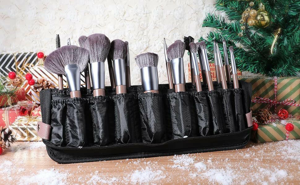 22Pcs Professional Makeup Brush Set with Bag and Case - Glow Pure