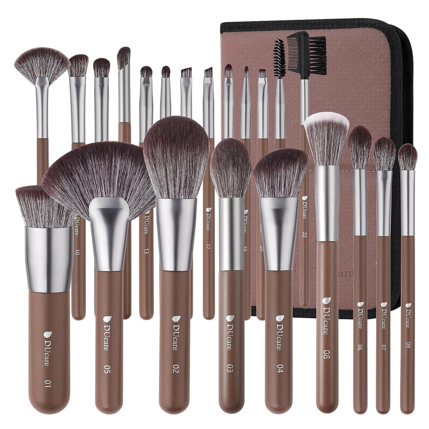 22Pcs Professional Makeup Brush Set with Bag and Case - Glow Pure