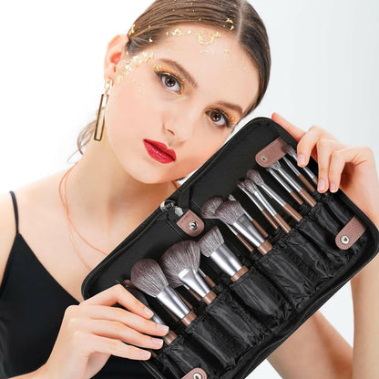 22Pcs Professional Makeup Brush Set with Bag and Case - Glow Pure