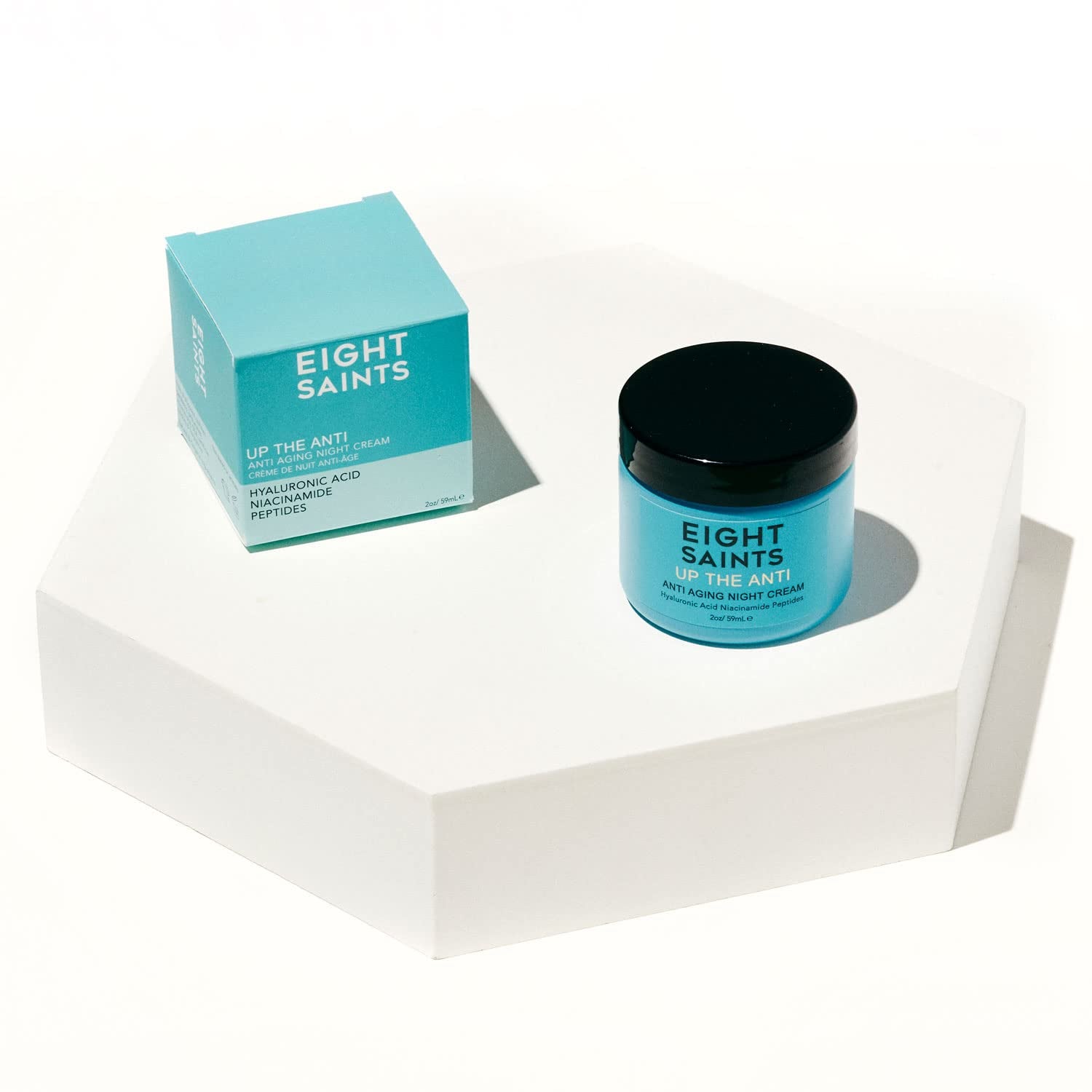 Eight Saints Skin Care up the anti Night Cream Face Moisturizer to Reduce Fine Lines and Wrinkles, Natural and Organic anti Aging Cream for Face &amp; Neck with Niacinamide and Hyaluronic Acid, 2 Ounces