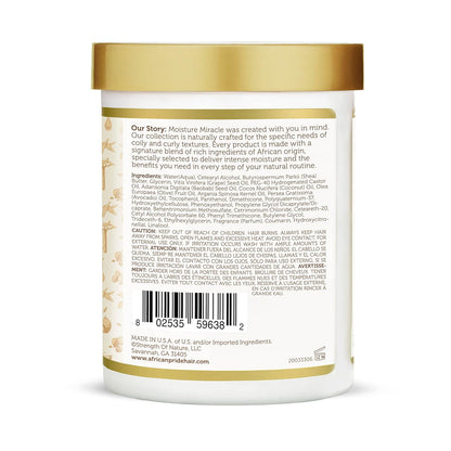 African Pride Moisture Miracle Coconut Oil &amp; Baobab Oil Leave-In Hair Cream - Provides Intense Moisture &amp; Helps Repair Natural Coils &amp; Curls, Hydrates &amp; Strengthens, 18 Oz