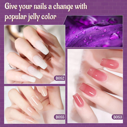 JODSONE Gel Nail Polish Kit 60 PCS with U V Light Soak off Base Top Coat 55 Shine Colors Gel Nail Kit Bright and Dark Brown Wine Red Series Manicure Set for Women and Girls