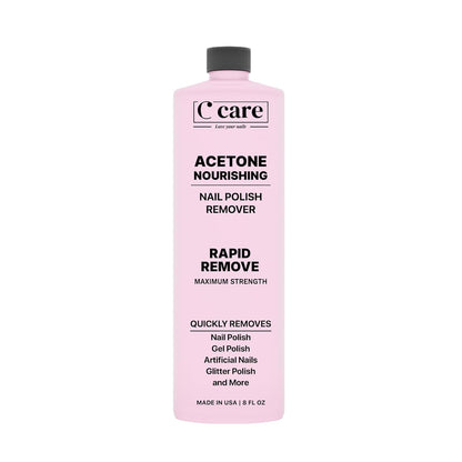 100% Pure Acetone Nail Polish Remover | Professional Quality | Easy to Use | Rapidly Removes Natural, Gel, Acrylic, Shellac, and Glitter Nails | 8 Fl Oz