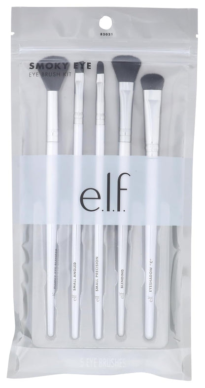 E.L.F. Smoky Eye Brush Kit, 5-Piece Makeup Brush Kit for Creating a Smoky Eye Look, Apply &amp; Blend Eyeshadow, Vegan &amp; Cruelty-Free