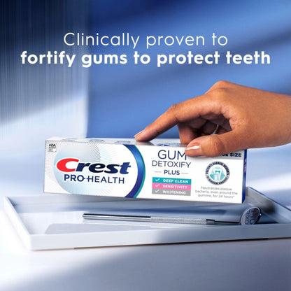 Crest Pro-Health Gum Detoxify plus Toothpaste 4.5 Oz Pack of 3 - Antibacterial Fluoride Toothpaste, Sensitivity Protection, Whitens Teeth, Anticavity, Plaque Control