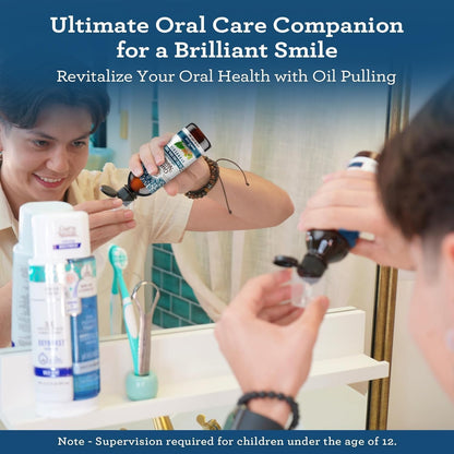 Gurunanda Advanced Oil Pulling Mouthwash for Enhanced Oral Care with Sesame &amp; Oregano Oil, Promotes Deep Cleaning for Healthy Teeth &amp; Gums, Alcohol-Free, 8 Oz