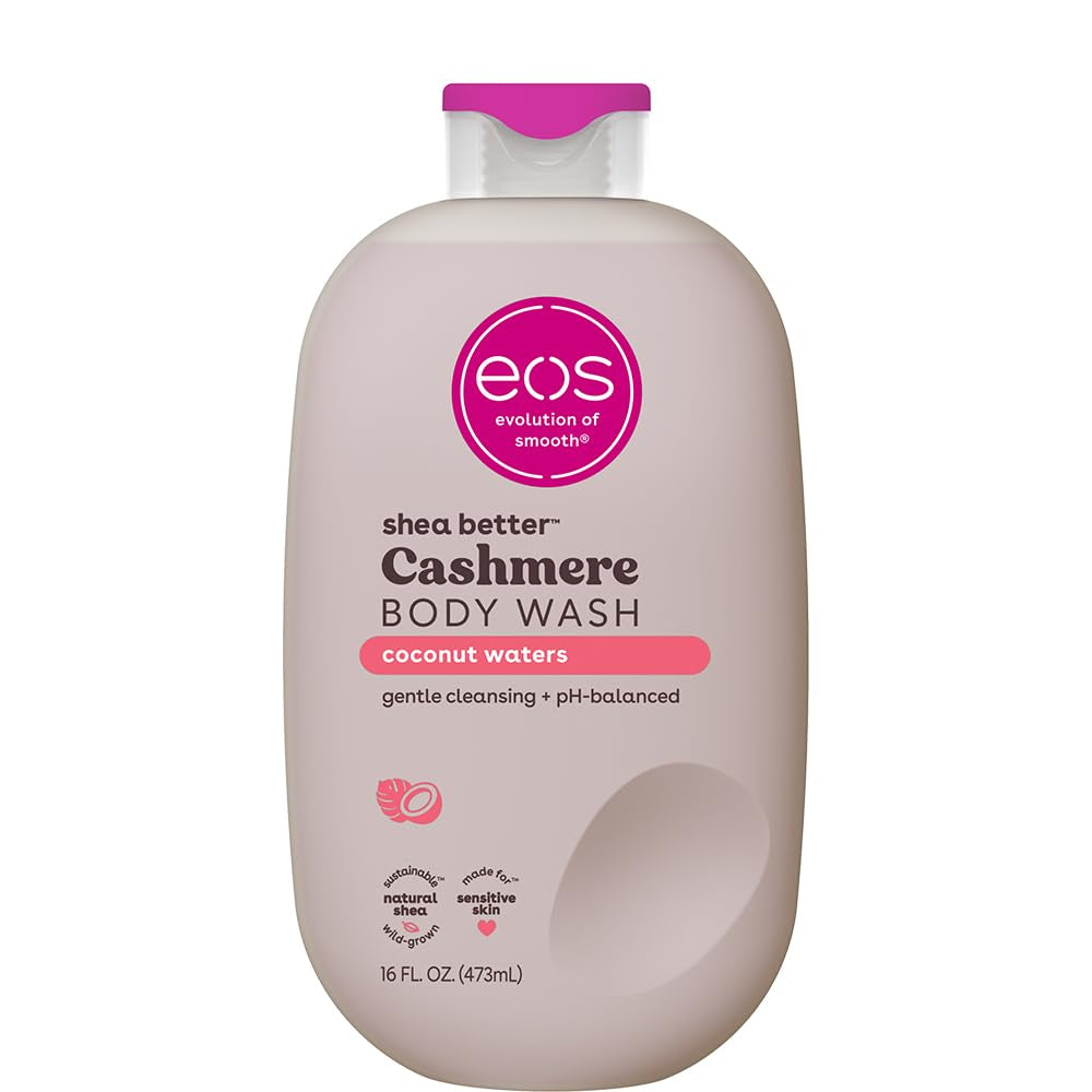 Eos Shea Better Cashmere Body Wash, Coconut Waters, Moisturizing and Nourishing, Ph Balanced Creamy Gel Formula, Paraben &amp; Phthalate Free, Sensitive Skin,16 Fl Oz