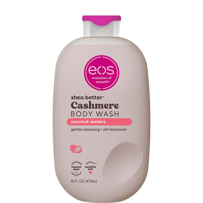 Eos Shea Better Cashmere Body Wash, Coconut Waters, Moisturizing and Nourishing, Ph Balanced Creamy Gel Formula, Paraben &amp; Phthalate Free, Sensitive Skin,16 Fl Oz