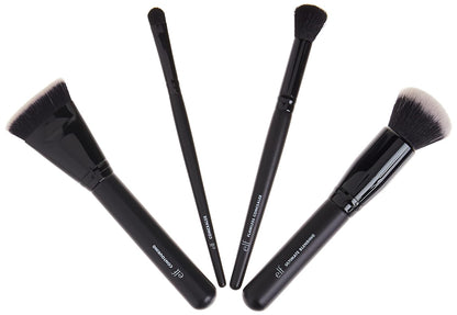 E.L.F. Complexion Perfection Brush Kit, 4-Piece Makeup Brush Set, Brushes for Foundations &amp; Concealers, Vegan &amp; Cruelty-Free